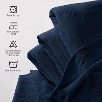 Utopia Bedding 100% Cotton Blanket (Throw Size - 60X50 Inches) 350Gsm Lightweight Thermal Blanket  Soft Breathable Blanket For All Seasons (Navy)