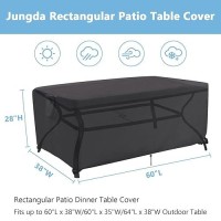 Jungda Outdoor Dining Table Cover 60 Inch Rectangle Patio Dining Table Cover Waterproof Outside Table Cover Furniture Cover - 60 X 38 X 28 Inch