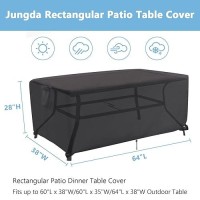 Jungda Outdoor Dining Table Cover 64 Inch Rectangle Patio Dining Table Cover Waterproof Outside Table Cover Furniture Cover - 64 X 38 X 28 Inch