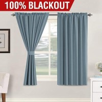 Hversailtex 100 Blackout Curtain With White Liner Thermal Insulated Window Treatment Panels For Short Window Energy Efficiency