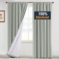 Hversailtex Full Blackout Curtains With White Liner Room Darkening Window Treatment Curtains Panels 84 Inch For Living Room The