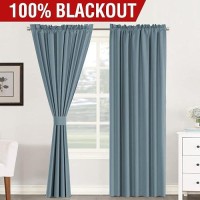 Hversailtex 100 Black Out Curtains For Bedroom Light Blocking Curtain Panels For Living Room Thermal Insulated Rod Pocket Curt