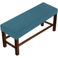 Zzdzw Jacquard Dining Bench Cover Rectangle Bench Covers Stretch Bench Seat Protector Upholstered Bench Slipcover Stool Chair Slipcovers For Living Room,Bedroom (Color : Dark Green, Size : 90-120Cm)