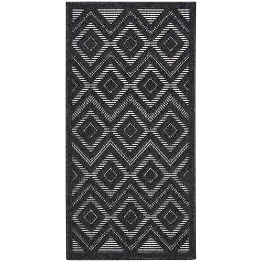 Nourison Versatile Indooroutdoor Charcoalblack 2 X 4 Area Rug Easy Cleaning Non Shedding Bed Room Living Room Dining Ro