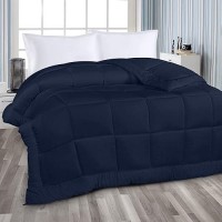 Utopia Bedding All Season Down Alternative Quilted King Comforter  Duvet Insert With Corner Tabs  Machine Washable  Bed Comforter (Navy  Pack Of 4)