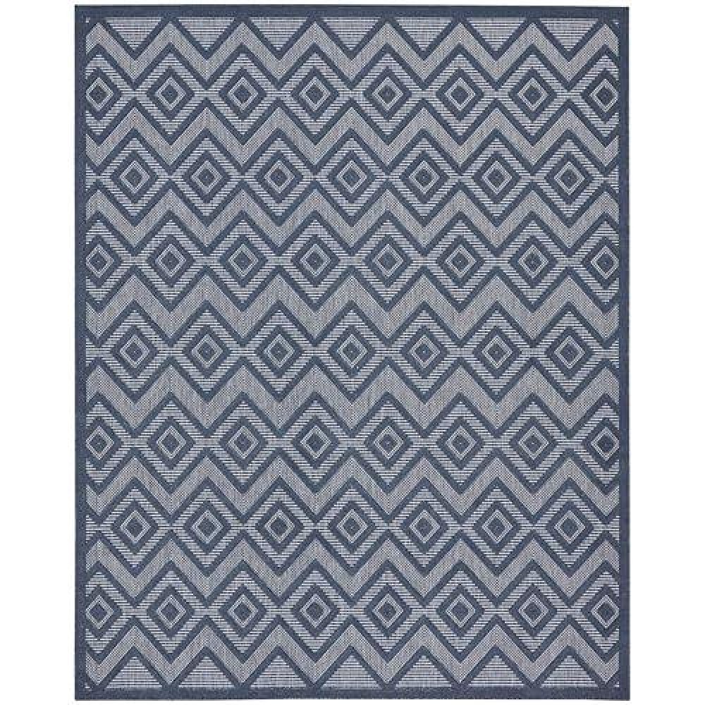 Nourison Versatile Indooroutdoor Navy Blue 7 X 10 Area Rug Easy Cleaning Non Shedding Bed Room Living Room Dining Room