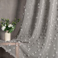 Mysky Home Pom Pom White Sheer Curtains For Living Room Bedroom Light Filtering Semisheer Curtains For Nursery Girls Kids Room