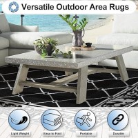 Outdoorlines Indoor Outdoor Rugs For Patio 9X12 Ft Reversible Outside Carpet Stain Uv Resistant Portable Rv Mats Plastic S