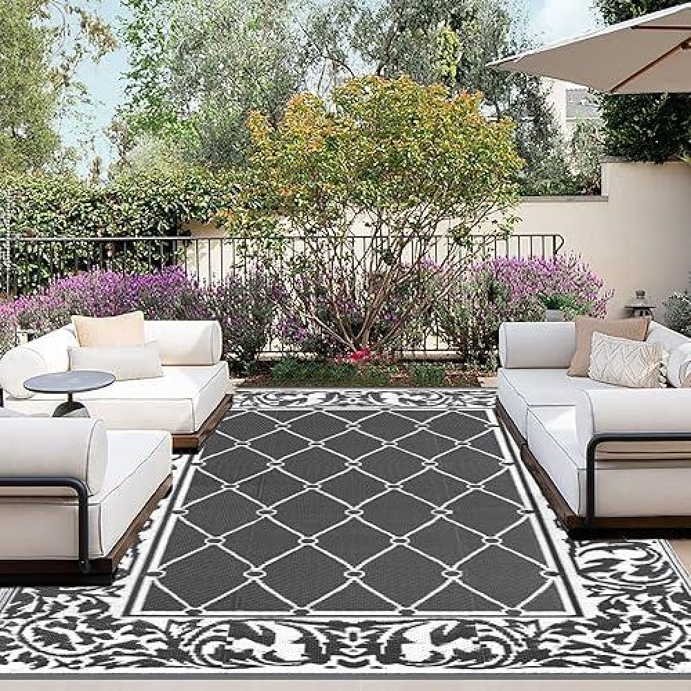 Outdoorlines Indoor Outdoor Rugs For Patio 5X8 Ft Reversible Outside Carpet Stain Uv Resistant Portable Rv Mats Plastic St