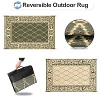 Outdoorlines Indoor Outdoor Rug For Patio 9X12 Ft Reversible Outside Carpet Stain Uv Resistant Portable Rv Mat Plastic Str