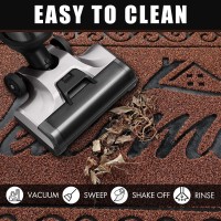 Yimobra Welcome Front Door Mat Heavy Duty Easy Clean Doormat Indoor Outdoor Waterproof Quick Dry Floor Mat For Home Garage H