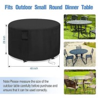 Jungda Patio Furniture Covers Round 48 Inch Outdoor Round Table Cover Waterproof Round Patio Furniture Cover For All Weather Resistant - 48 X 28 Inch