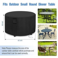 Jungda Patio Furniture Covers Round 42 Inch Outdoor Round Table Cover Waterproof Round Patio Furniture Cover For All Weather Resistant - 42 X 28 Inch