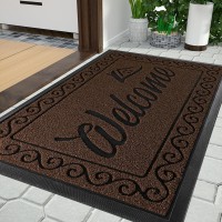 Yimobra Welcome Front Door Mat Heavy Duty Easy Clean Doormat Indoor Outdoor Waterproof Quick Dry Floor Mat For Home Garage H