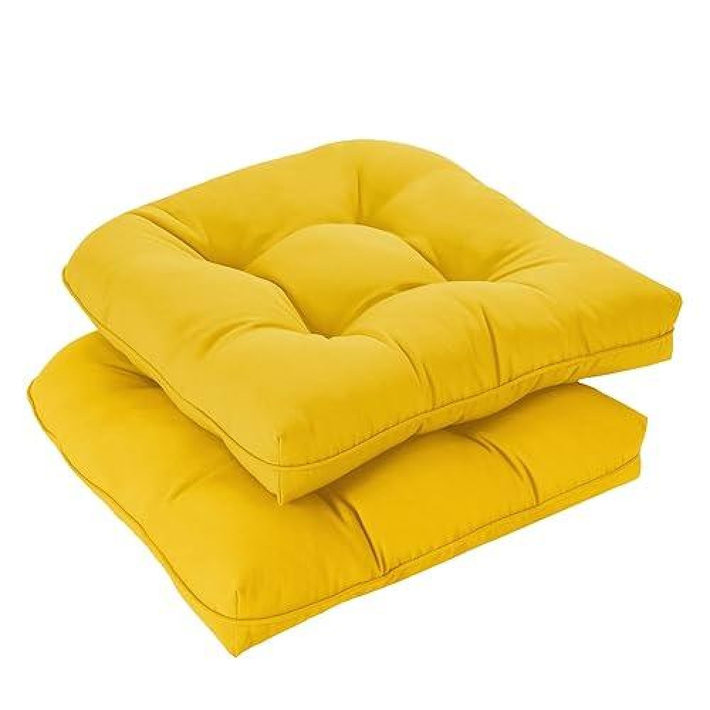 Downluxe Outdoor Chair Cushions Set Of 2 For Patio Furniture Waterproof Tufted Overstuffed Patio Furniture Cushions Memory Foa