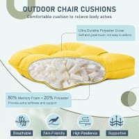 Downluxe Outdoor Chair Cushions Set Of 2 For Patio Furniture Waterproof Tufted Overstuffed Patio Furniture Cushions Memory Foa