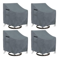Ananmei Patio Chair Covers, Outdoor Swivel Lounge Chair Cover 4 Pack, (30 L X 34 W X 385 H Inches) Waterproof Heavy Duty Outdoor Chair Covers, Gray