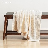 Cozecube Cream Throw Blanket For Bed Soft Cozy Cable Knit Throw Blanket For Twin Bed Lightweight Warm Decorative Farmhouse Chr