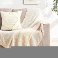 Cozecube Cream Throw Blanket For Bed Soft Cozy Cable Knit Throw Blanket For Twin Bed Lightweight Warm Decorative Farmhouse Chr