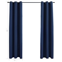 vidaXL Blackout Curtains with Rings 2 pcs Navy Blue 37
