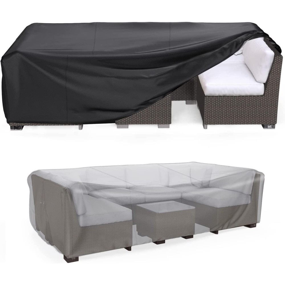 Patio Furniture Set Cover Waterproof, Mrrihand Outdoor Sectional Sofa Set Cover Heavy Duty 600D Table And Chair Set Cover 137.7