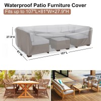 Patio Furniture Set Cover Waterproof, Mrrihand Outdoor Sectional Sofa Set Cover Heavy Duty 600D Table And Chair Set Cover 102