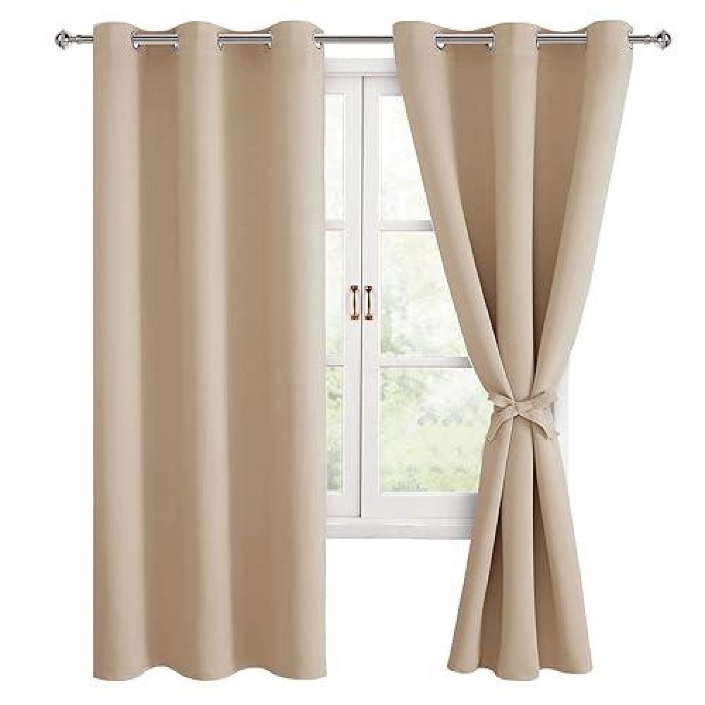 Hiasan Blackout Window Curtain Panels Thermal Insulated Light Blocking Noise Reducing Room Darkening Curtains Sewn With Tieb