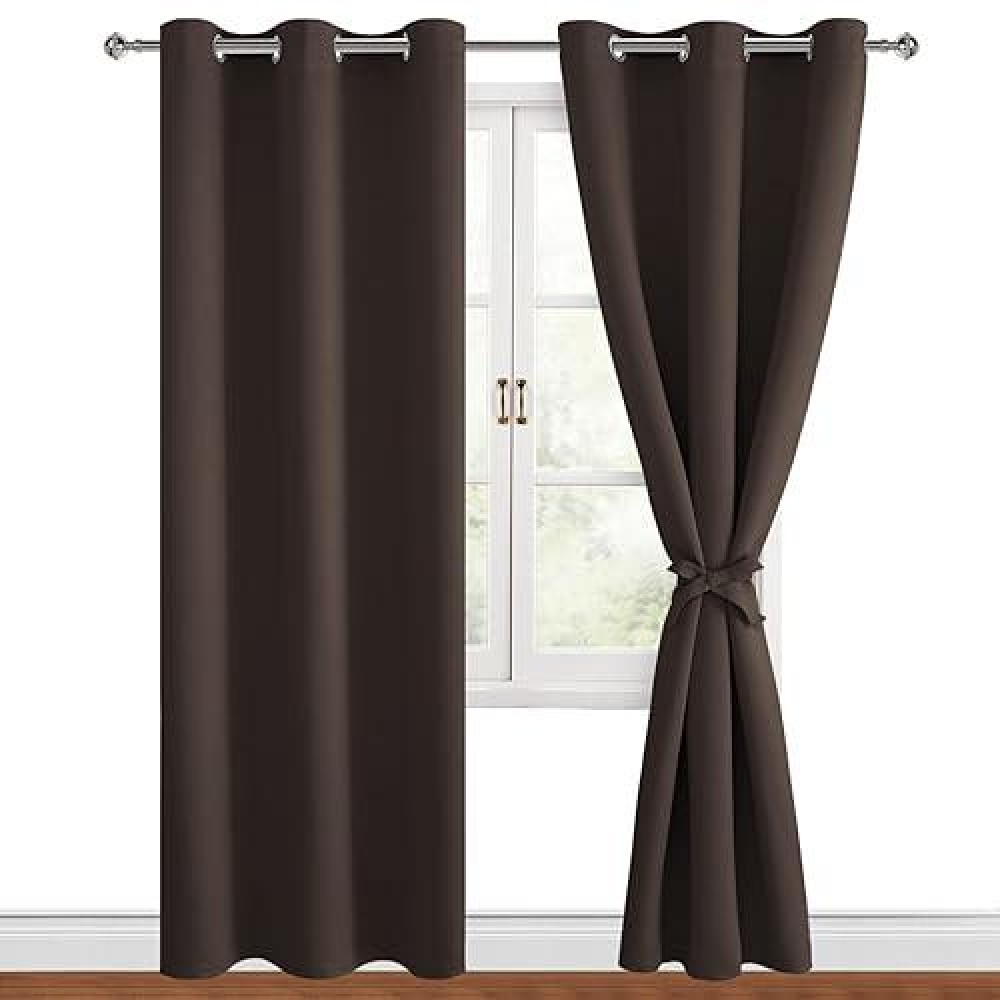 Hiasan Blackout Curtains For Bedroom And Living Room Thermal Insulated Noise Reducing Window Curtain Panels Tiebacks Included