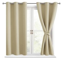 Hiasan Short Blackout Curtains For Bedroom Thermal Insulated Light Blocking Window Curtains For Living Room 2 Drape Panels