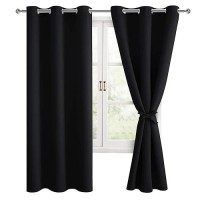 Hiasan Blackout Curtains For Bedroom 38 X 63 Inches Length Thermal Insulated Noise Reducing Window Curtains For Living Room