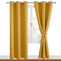 Hiasan Blackout Curtains For Bedroom 38 X 84 Inches Long Thermal Insulated Light Blocking Window Curtains For Living Room