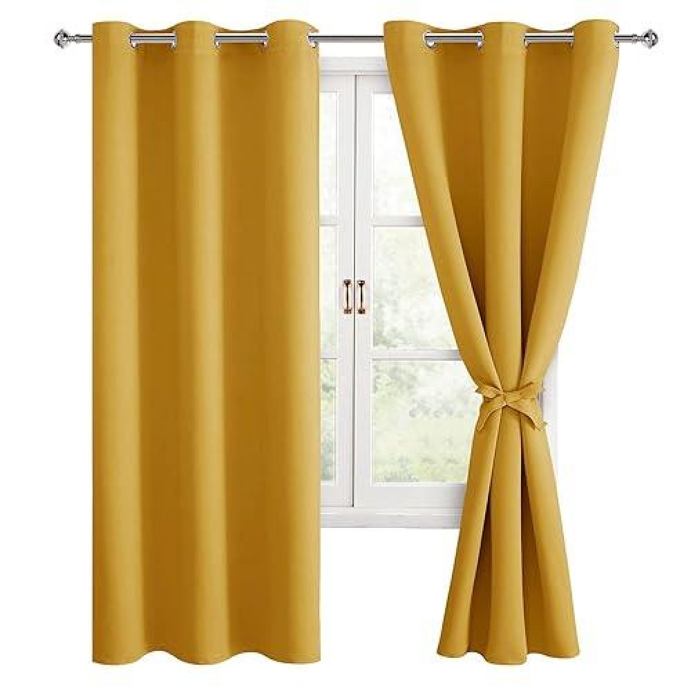 Hiasan Blackout Curtains For Bedroom 38 X 63 Inches Length Thermal Insulated Light Blocking Window Curtains For Living Room