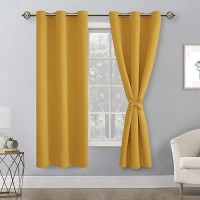 Hiasan Blackout Curtains For Bedroom 38 X 63 Inches Length Thermal Insulated Light Blocking Window Curtains For Living Room