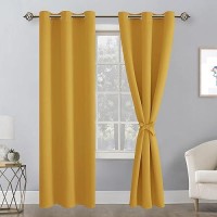 Hiasan Blackout Curtains For Bedroom And Living Room Light Blocking Noise Reducing Window Curtain Panels Tiebacks Included S