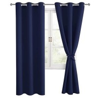 Hiasan Blackout Curtains For Bedroom And Living Room Light Blocking Noise Reducing Window Curtain Panels Tiebacks Included S