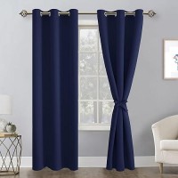 Hiasan Blackout Curtains For Bedroom And Living Room Light Blocking Noise Reducing Window Curtain Panels Tiebacks Included S