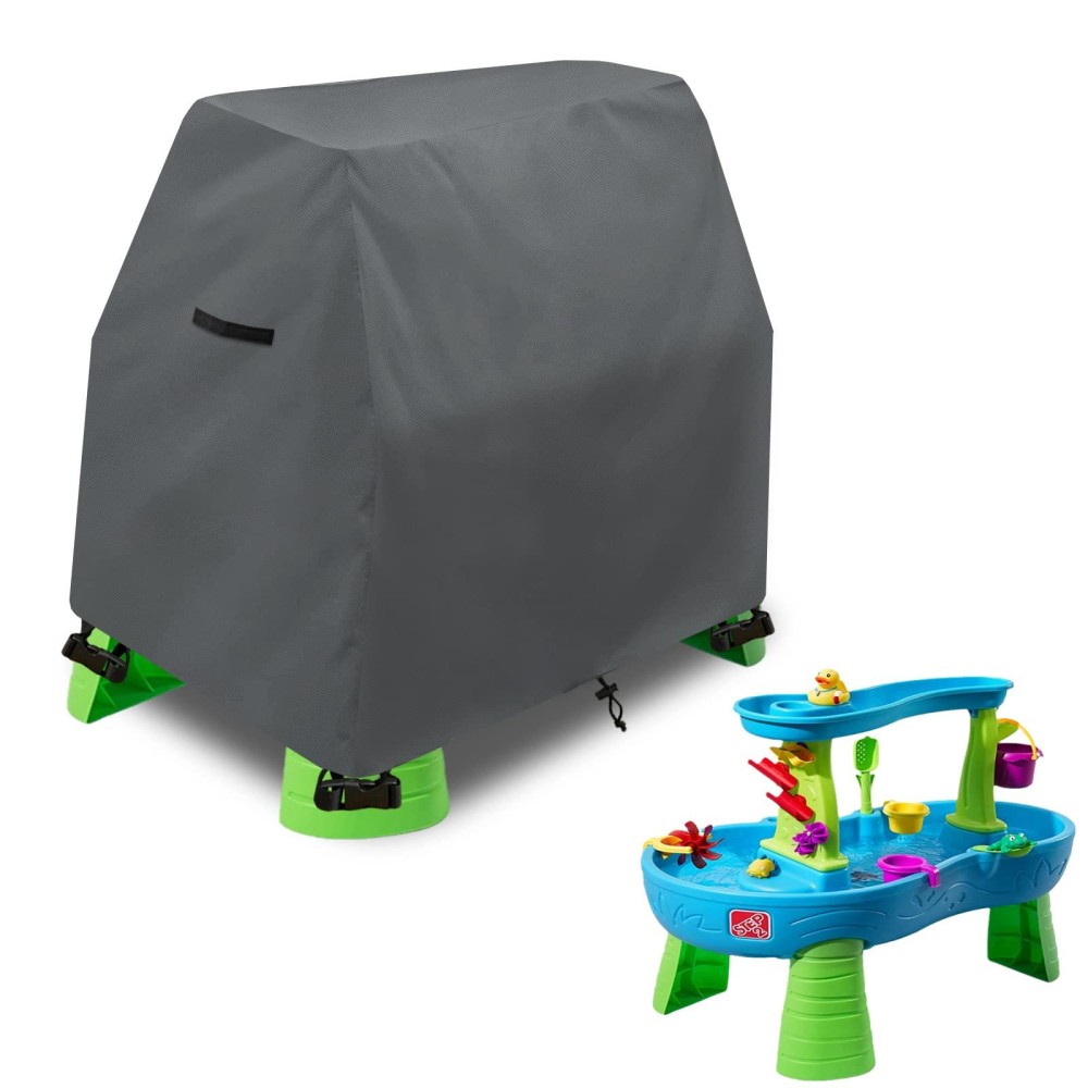 Aacabo Kids Water Table Cover Fit Step2 Rain Showers Splash Pond Water Table,Waterproof Dust Proof Anti-Uv Outdoor Toys Cover-Cover Only