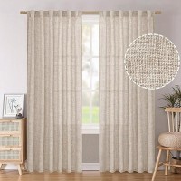 Bgment Linen Curtains 84 Inch Length 2 Panels Set For Living Room Back Tab Textured Window Drapes Light Filtering For Farmhouse