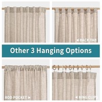 Bgment Linen Curtains 84 Inch Length 2 Panels Set For Living Room Back Tab Textured Window Drapes Light Filtering For Farmhouse