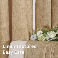 Bgment Linen Curtains 84 Inch Length Light Filtering Rod Pocket Burlap Textured Window Drapes For Bedroom Farmhouse Living Room