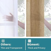 Bgment Linen Curtains 84 Inch Length Light Filtering Rod Pocket Burlap Textured Window Drapes For Bedroom Farmhouse Living Room