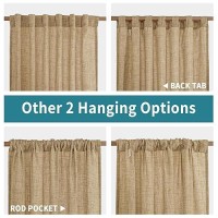 Bgment Linen Curtains 84 Inch Length Light Filtering Rod Pocket Burlap Textured Window Drapes For Bedroom Farmhouse Living Room