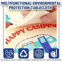 Tudomro Camping Tablecloth With Picnic Bench Covers  Picnic Table Cover Fits 4Ft To 7Ft Picnic Tables  Washable Reusable Polyester Table Cloth For Camping Included Storage Bag And Clip (Fresh Style)