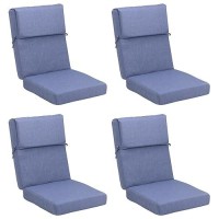 Aoodor Patio High Back Chair Cushion Olefin Fabric Slipcover Sponge Foam 46 X 21 X 4 Inch Set Of 4 Only Cushions