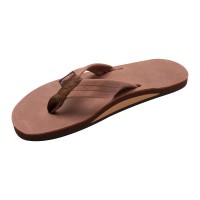 Rainbow Sandals Mens Leather Single Layer Wide Strap With Arch, Chestnut, Mens X-Large 11-12 D(M) Us