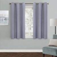 Mysky Home Grey Curtains For Boys Room Blackout Curtain For Bedroom Kitchen Windows Grommet Top Room Darkening Curtains Therma