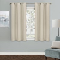 Mysky Home Beige Curtains For Kids Room 45 Inch Blackout Curtains For Boys Bedroom Grommet Room Darkening Curtain Amazing Trip