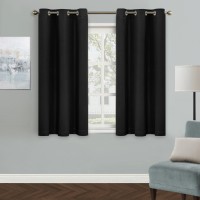 Mysky Home Blackout Curtain For Bedroom Black Curtains For Bathroom 45 Inch Length Grommet Room Darkening Curtain Amazing Trip