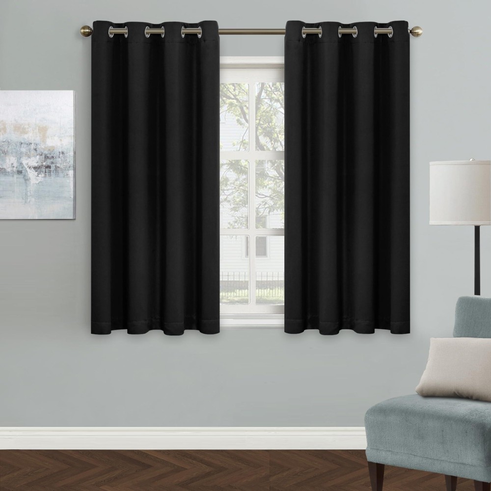 Mysky Home Blackout Curtain For Bedroom Black Curtains For Bathroom 45 Inch Length Grommet Room Darkening Curtain Amazing Trip