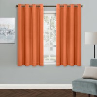 Mysky Home Burnt Orange Blackout Curtains For Bedroom Grommet Room Darkening Curtain Short Curtains 45 Inch Long Kitchen Curta